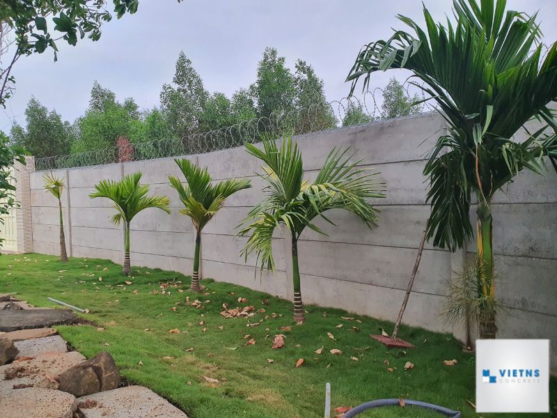 Hàng rào bê tông lắp ghép sau hoàn thiện đáp ứng nhu cầu chủ đầu tư