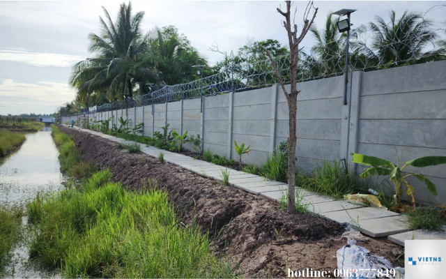 Hàng rào bê tông cốt thép sau khi hoàn thiện